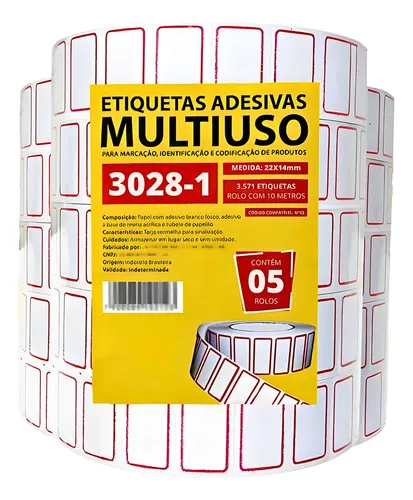 Kit com 10 etiquetas adesivas multiuso de brinde
